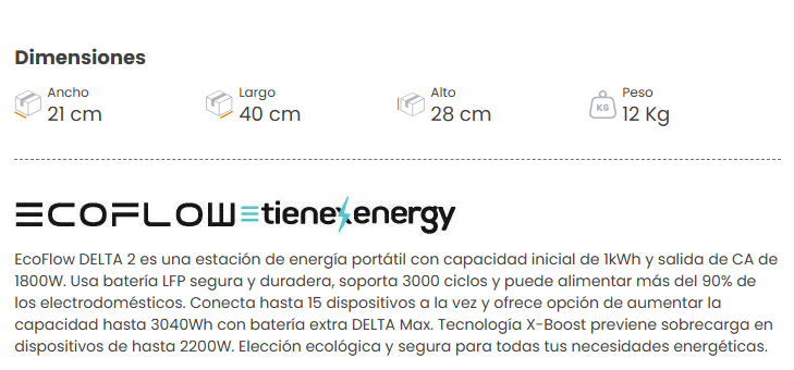 ⚡ ECOFLOW DELTA 2 – 1800W | Energía potente, portátil y sostenible