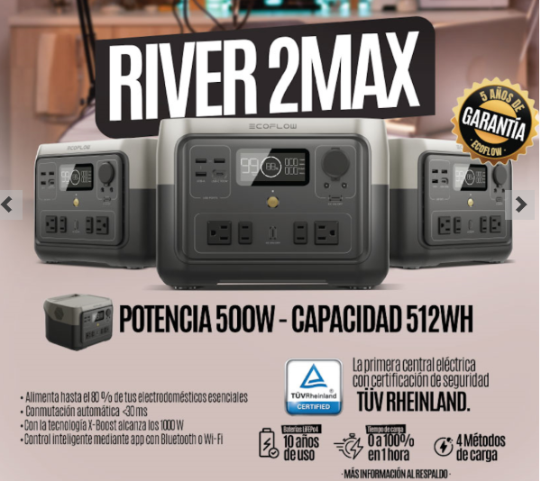 ⚡ ECOFLOW RIVER 2 – 500W | Energía portátil inteligente y ultrarrápida